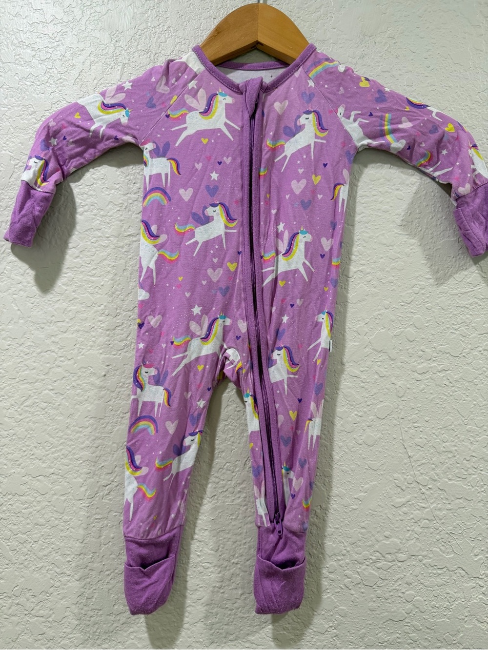 Little Sleepies Unicorn Sleeper Onesie Bamboo Size 0-3 Months